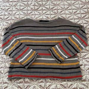 Cropped Grey Knit Sweater